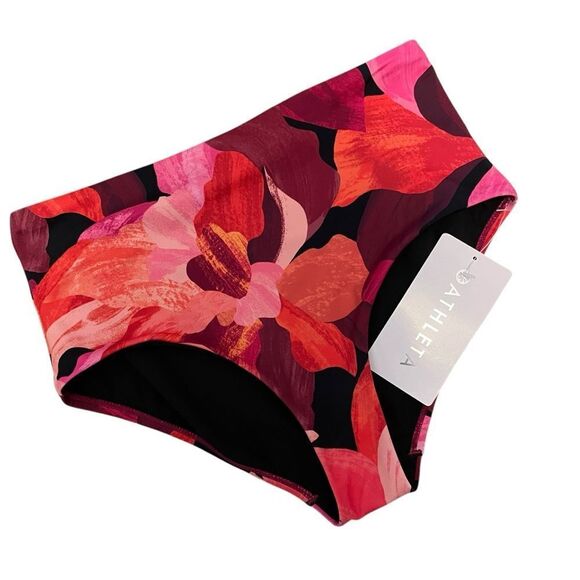 Athleta High Waist Bikini Bottom Liana Floral Mauve Size Small NWT - Picture 2 of 7